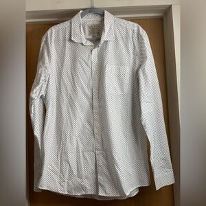 Jack Wills White Polka Dot Men's Collared Button-up Shirt. Size-X-Large